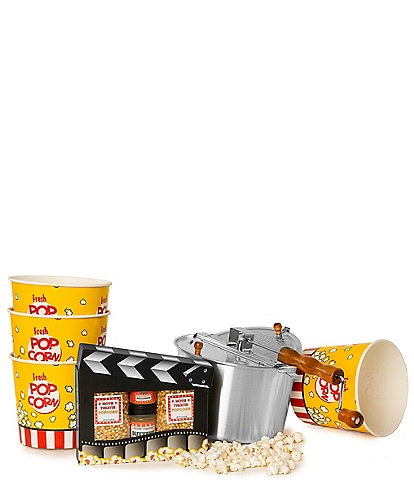 Wabash Valley Farms Movie Marathon Clapboard & Whirley Pop Stovetop Popcorn Popper With Disposable Tubs Set