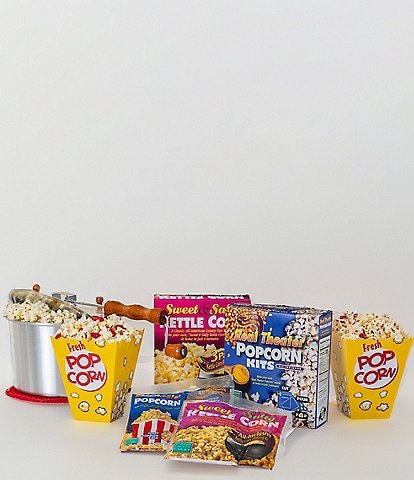 Wabash Valley Farms Movie Night Popcorn Set & Whirley-Pop Stovetop Popcorn Popper Maker With Reusable Popcorn Tubs