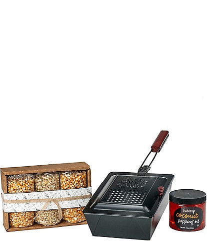 Wabash Valley Farms Old-Time Farmers Outdoor Popping Favorites Gift Set with Shake & Pop Popcorn Maker