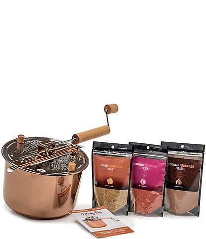 Wabash Valley Farms Sweet Times Copper Whirley Pop Popcorn Maker Set