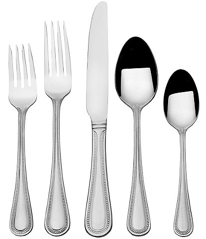 Wallace Silversmiths Continental Bead 20-Piece Stainless Steel Flatware Set , Service For 4