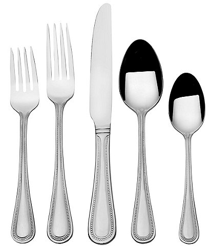 Wallace Silversmiths Continental Bead 20-Piece Stainless Steel Flatware Set , Service For 4