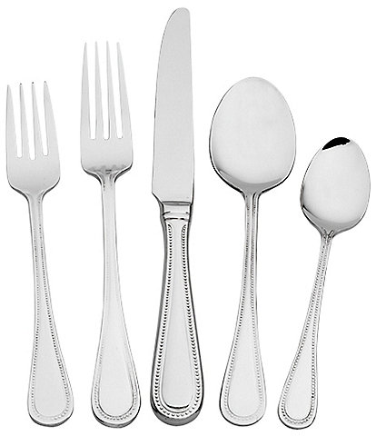 Wallace Silversmiths Continental Bead 65-Piece Stainless Steel Flatware Set