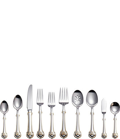 Wallace Silversmiths Napoleon Bee Gold Accent 45-Piece Stainless Steel Flatware Set, Service For 8