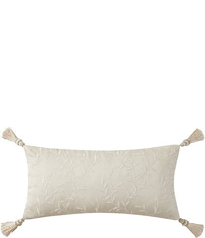 Waterford Arderra Embroidered Leaf Print Tasseled Breakfast Pillow