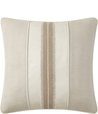 Waterford Arderra Embroidered Striped Reversible Square Pillow