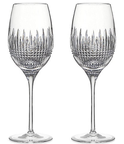Waterford Crystal Lismore Diamond Essence White Wine Medium Glasses, Set of 2