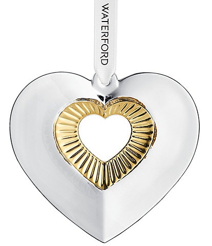 Waterford Heart Ornament with Gold