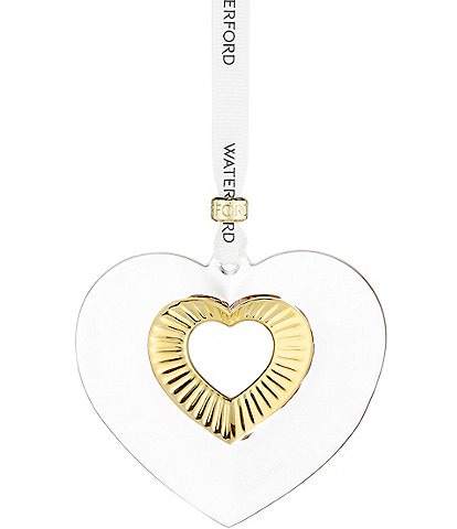 Waterford Heart Ornament with Gold
