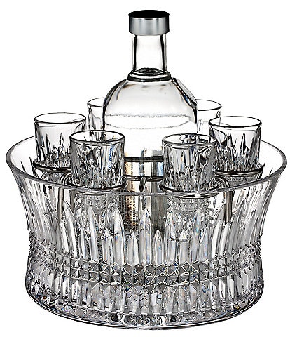 Waterford Lismore Diamond Vodka Chiller and Shot Glass Set