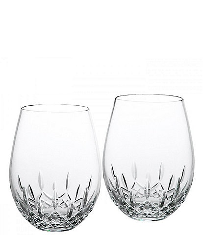 Waterford Lismore Nouveau Stemless Deep Red Wine Glasses, Set of 2