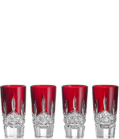 Waterford Lismore Red Shot Glass 1.5oz, Set of 4