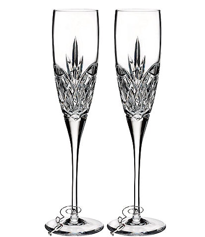Waterford Love Forever Crystal Wedding Toast Flute Pair