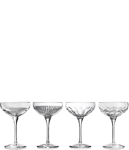 Waterford Mixology Coupe Large Glass 9floz, Mixed Set of 4