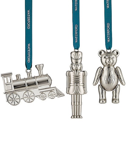 Waterford Steam Train / Teddy / Nutcracker Ornament, Set of 3
