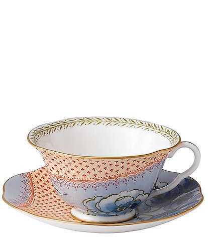 Wedgwood Butterfly Bloom Collection Blue Peony Teacup & Saucer