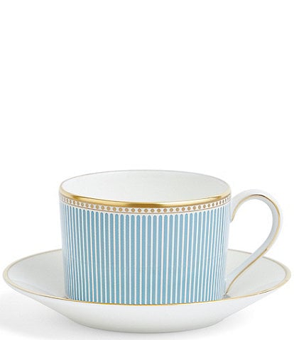 Wedgwood Helia Collection Stripe Teacup And Saucer Set