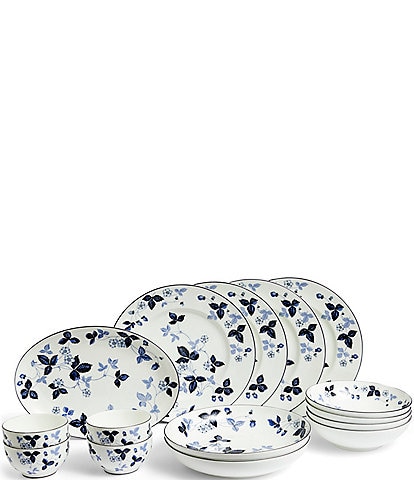 Wedgwood Wild Strawberry Inky Blue Dinnerware -15 Piece Set