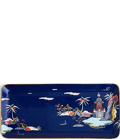 Wedgwood Wonderlust Blue Pagoda Rectangular Tray