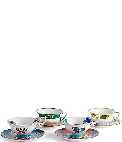 Wedgwood Wonderlust Teacups & Saucer, Set of 4