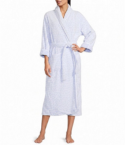 Weezie Rain Drop Long Organic Cotton Plush Terry Robe