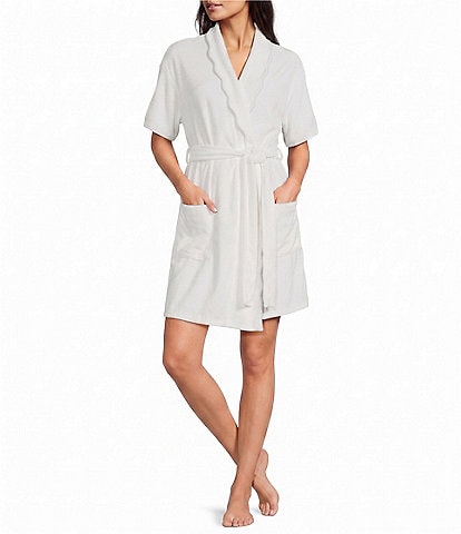 Weezie Short Scalloped Lightweight French Terry Robe