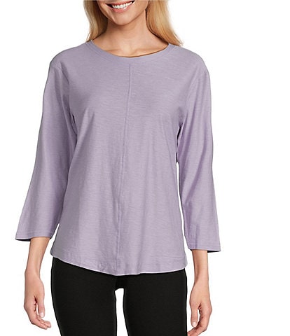Westbound 3/4 Sleeve Knit Crew Neck Top
