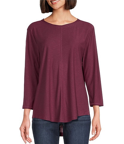 Westbound 3/4 Sleeve Knit Crew Neck Top