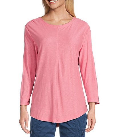 Westbound 3/4 Sleeve Knit Crew Neck Top