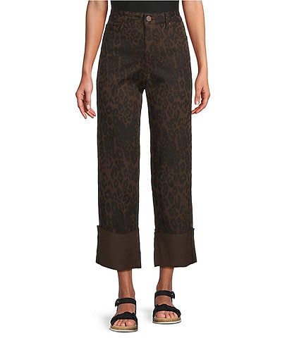 Westbound Animal Print High Rise Wide Cuff Pants