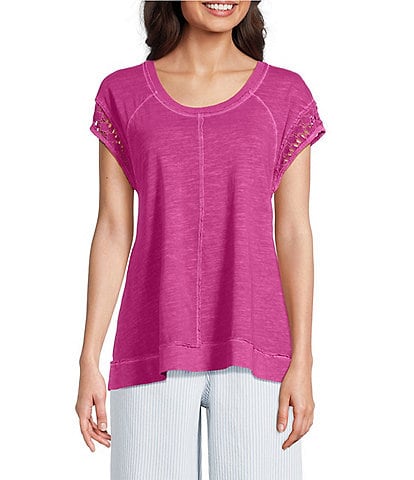 Westbound Cap Sleeve Crew Neck Top