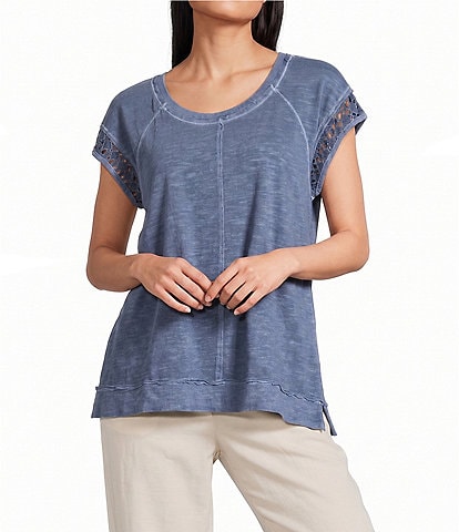 Westbound Cap Sleeve Crew Neck Top