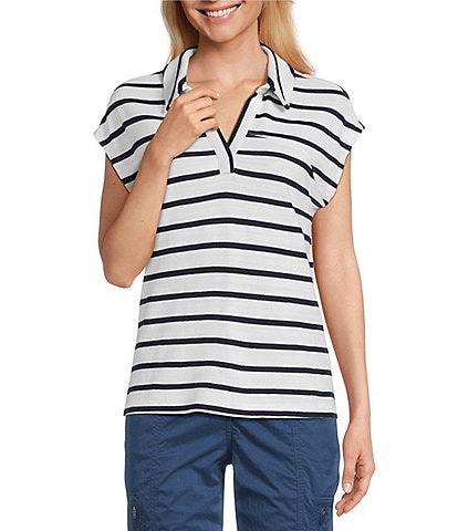 Westbound Cap Sleeve Polo Top
