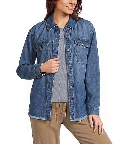 Westbound Collared Long Sleeve Button Front Shacket