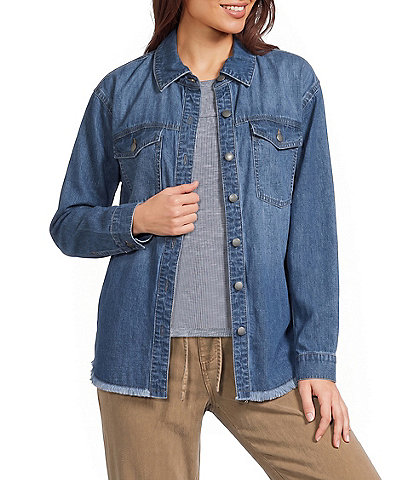 Westbound Collared Long Sleeve Button Front Shacket