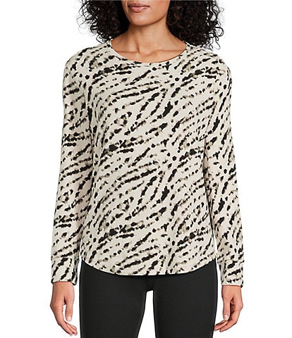Westbound Cream/Black Dotted Movement Long Sleeve Crew Neck Pullover