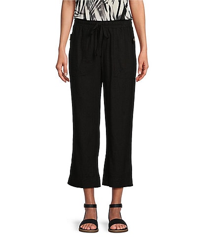 Westbound Crop High Rise Pull-On Linen Utility Pants