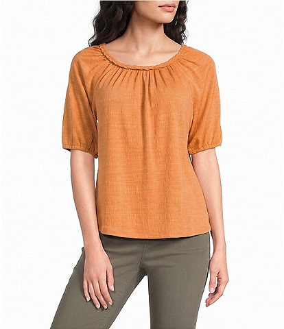Westbound Elbow Sleeve Crew Neck Knit Top