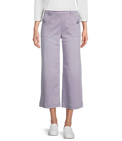 Westbound High Rise Patch Pocket Cropped Wide Leg Pull-On Pants