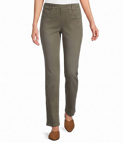 Westbound High Rise Patch Pocket Straight Leg Pull-On Pants