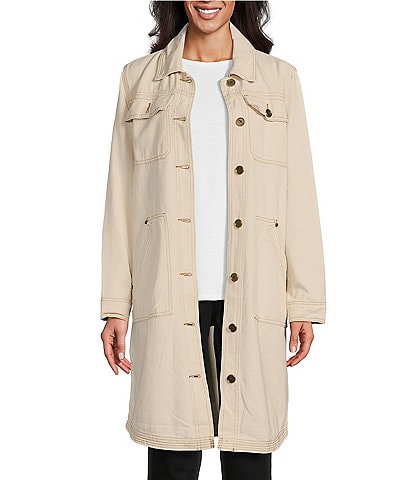 Westbound Long Sleeve Button Front Duster Jacket