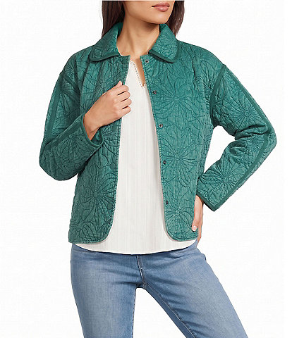 Westbound Long Sleeve Button Front Quilted Jacket