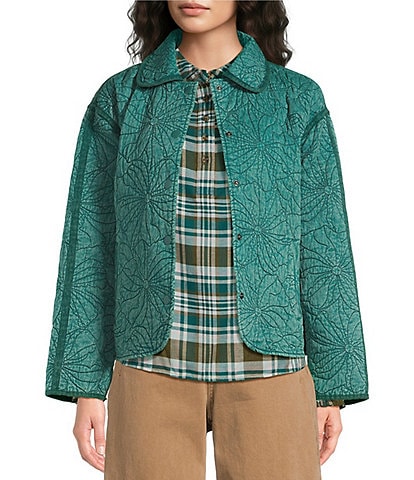 Westbound Long Sleeve Button Front Quilted Jacket