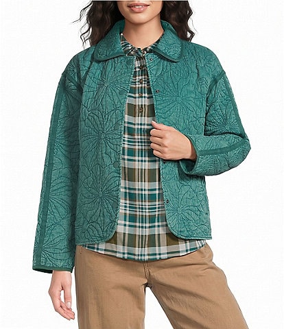 Westbound Long Sleeve Button Front Quilted Jacket