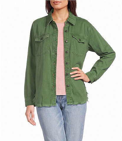 Westbound Long Sleeve Button Front Shacket