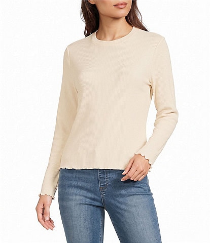 Westbound Long Sleeve Crew Neck Ribbed Top