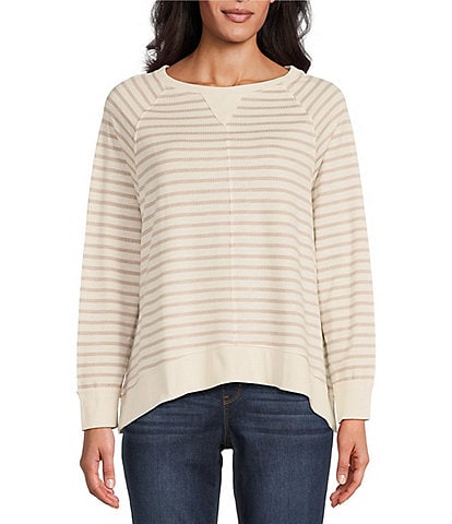 Westbound Long Sleeve Stripe Knit Pullover Top