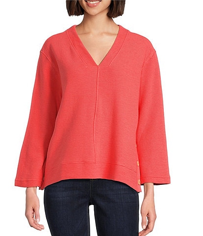 Westbound Long Sleeve V-Neck Button Side Top