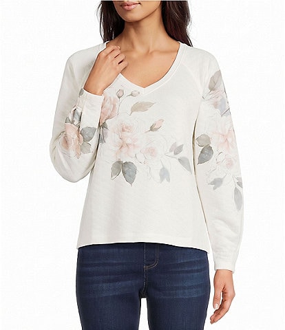 Westbound Long Sleeve V-Neck Quilted Top