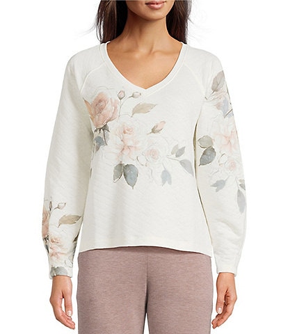 Westbound Long Sleeve V-Neck Quilted Top